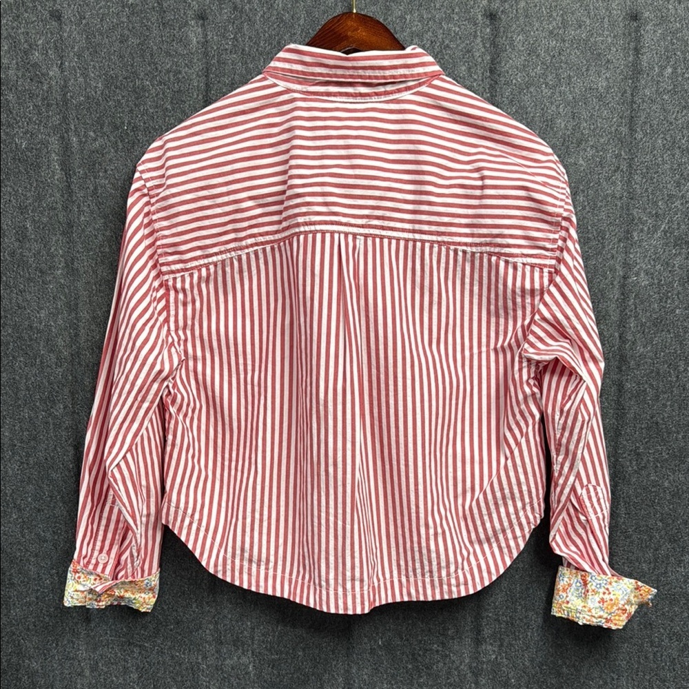 American Eagle Outfitters Striped Shirt with Floral Accents - Picture 3 of 4